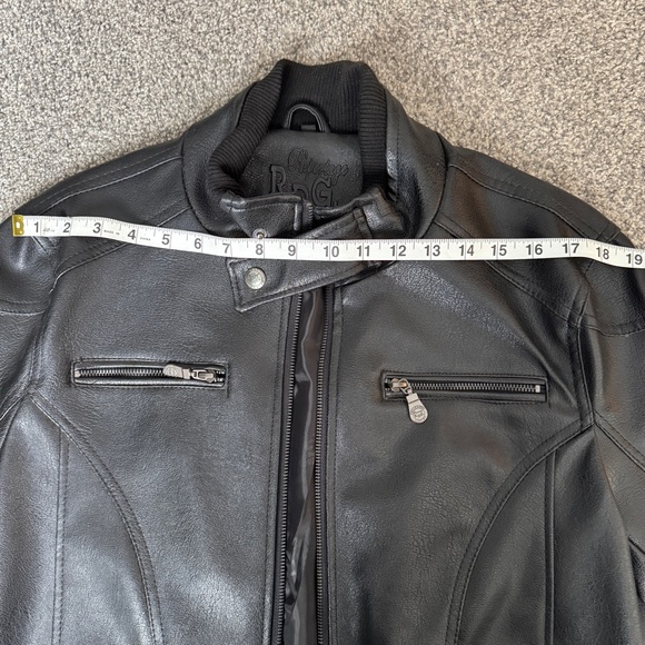 Vtg Reportage R.D.G Italia Black Mens Leather Bomber Jacket Size Medium - Picture 3 of 15